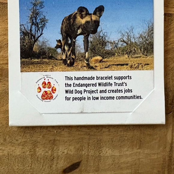 African Beaded Bracelet, Handmade in S. Africa to Support Endangered Wild Dogs - Picture 6 of 13